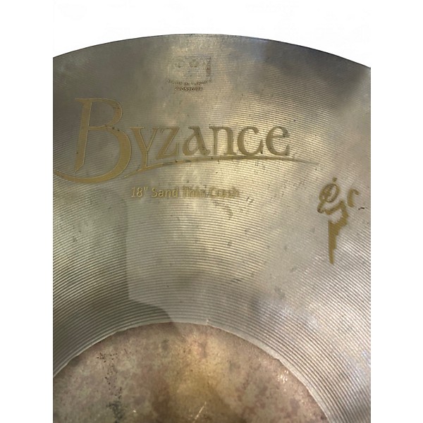Used MEINL 18in byzance sand thin crash Cymbal