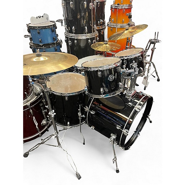 Used Ludwig 5 Piece Accent Black Drum Kit