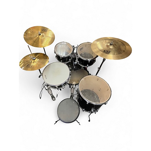 Used Ludwig 5 Piece Accent Black Drum Kit