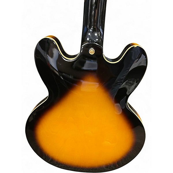 Used Epiphone Dot Deluxe Flametop Vintage Sunburst Hollow Body Electric Guitar