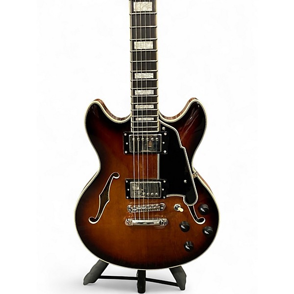 Used D'Angelico DAPMDCBRBNS Brown Burst Hollow Body Electric Guitar