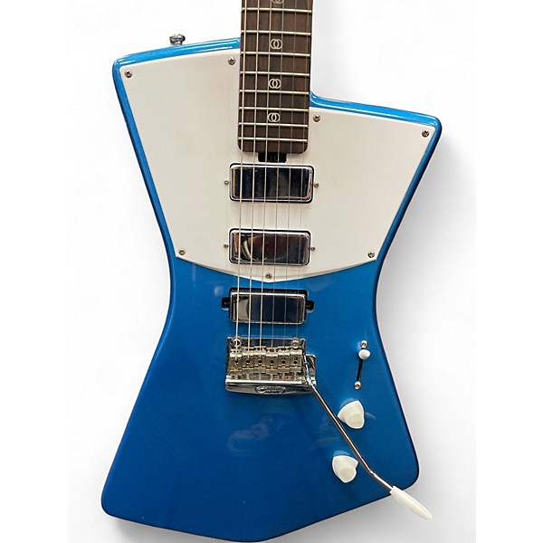 Used Sterling by Music Man ST VINCENT METAL FLAKE BLUE Solid Body Electric Guitar