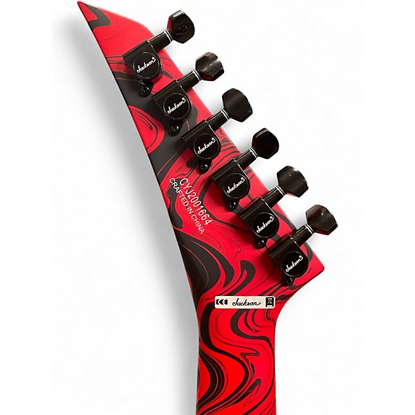 Used Jackson SOLOIST SLX DX RED AND BLACK SWIRL Solid Body Electric Guitar