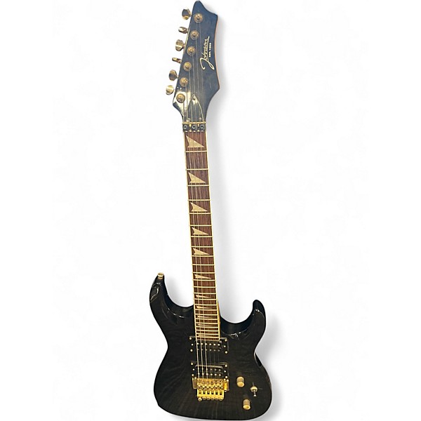 Used Johnson Double Cut Black Solid Body Electric Guitar
