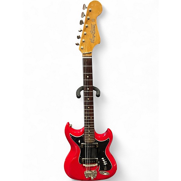 Used Hagstrom HII-B Candy Apple Red Solid Body Electric Guitar