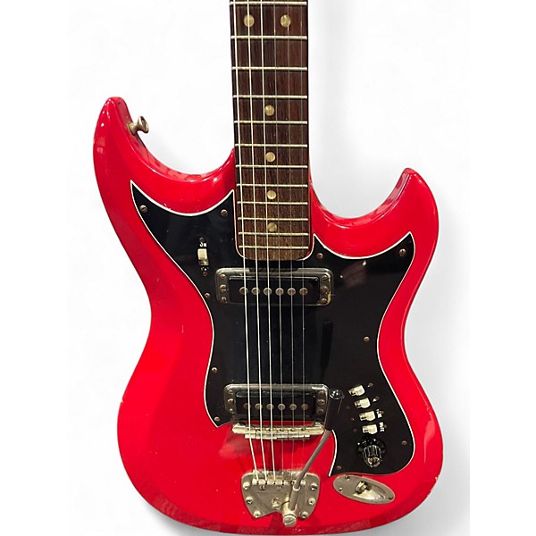 Used Hagstrom HII-B Candy Apple Red Solid Body Electric Guitar