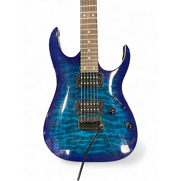 Used Ibanez GRGA120QA TRANSPARENT BLUE BURST Solid Body Electric Guitar