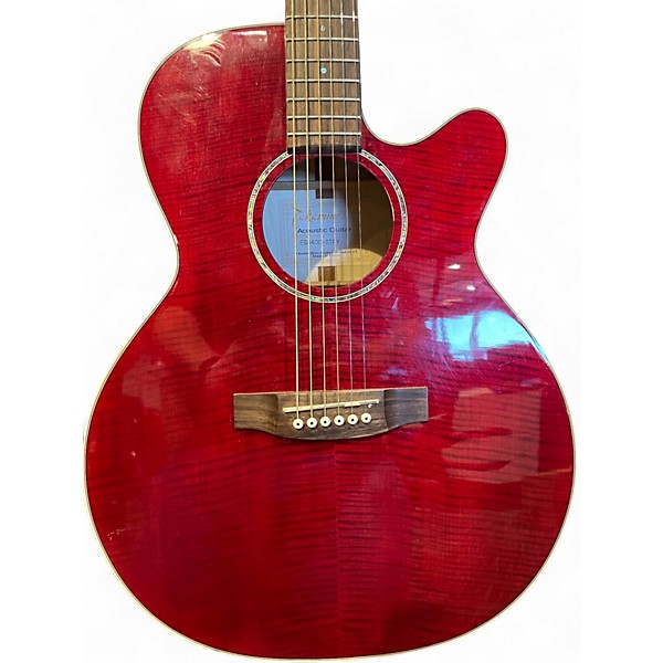 Used Takamine EG440C Trans Red Acoustic Electric Guitar