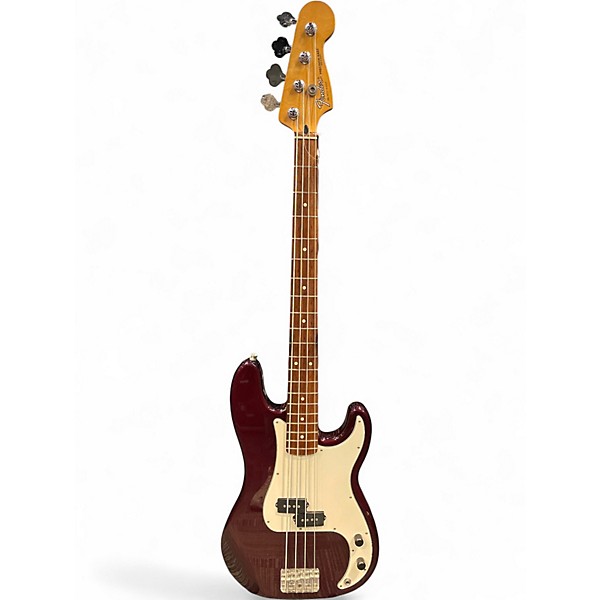 Used Fender Standard Precision Bass Burgundy Electric Bass Guitar