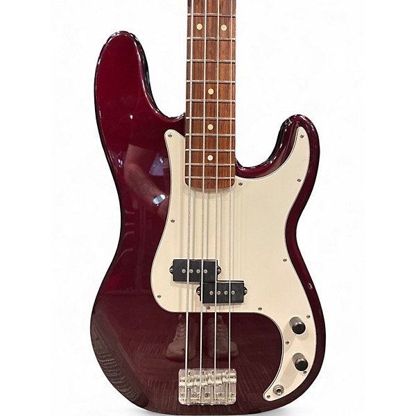 Used Fender Standard Precision Bass Burgundy Electric Bass Guitar