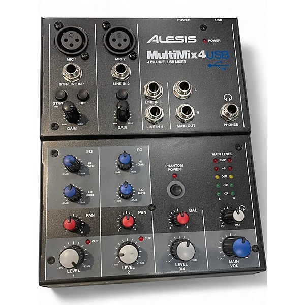 Used Alesis MultiMix 4 USB Compact Unpowered Mixer