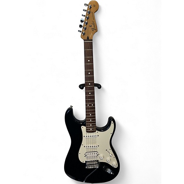 Used 2009 Fender Standard Stratocaster HSS Black and White Solid Body Electric Guitar