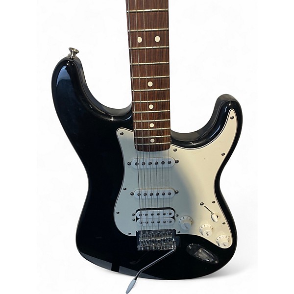 Used 2009 Fender Standard Stratocaster HSS Black and White Solid Body Electric Guitar