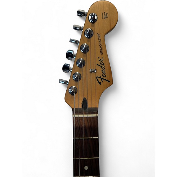 Used 2009 Fender Standard Stratocaster HSS Black and White Solid Body Electric Guitar