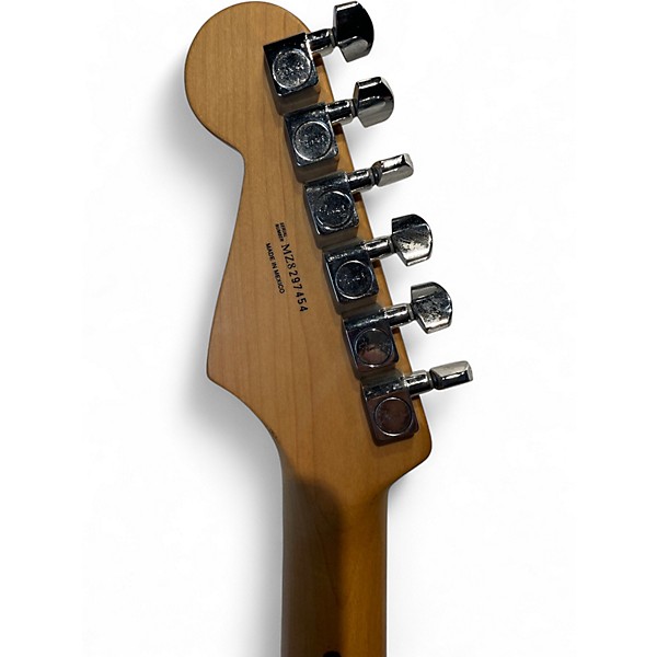 Used 2009 Fender Standard Stratocaster HSS Black and White Solid Body Electric Guitar