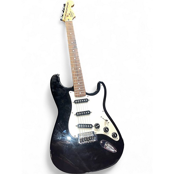 Used Squier 'By Fender' Stratocaster Black Solid Body Electric Guitar