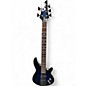Used Schecter Guitar Research Omen Elite 5  See Thru Blue Electric Bass Guitar thumbnail