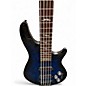 Used Schecter Guitar Research Omen Elite 5  See Thru Blue Electric Bass Guitar