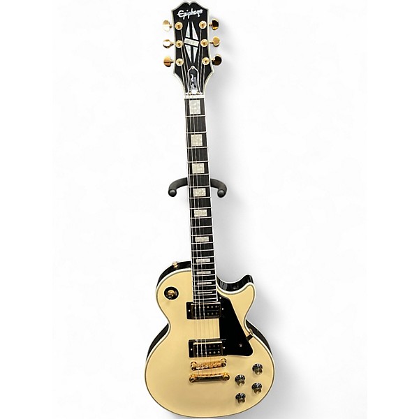Used Epiphone Les Paul Custom Cream Solid Body Electric Guitar