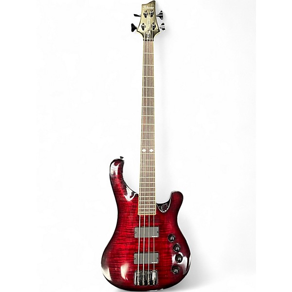 Used Schecter Guitar Research 004 BASS Trans Red Electric Bass Guitar