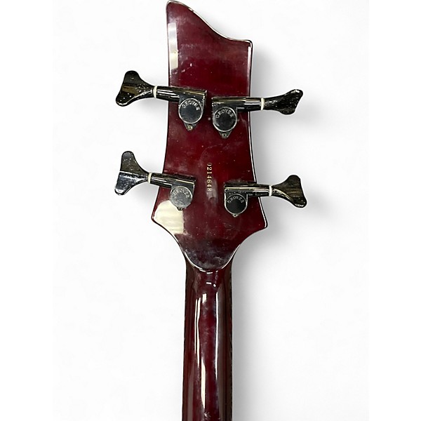 Used Schecter Guitar Research 004 BASS Trans Red Electric Bass Guitar