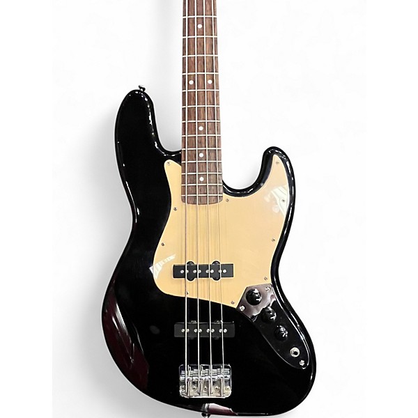 Used 2000s Squier Affinity Jazz Bass Black Electric Bass Guitar