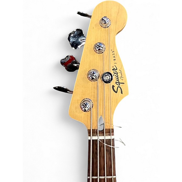 Used 2000s Squier Affinity Jazz Bass Black Electric Bass Guitar