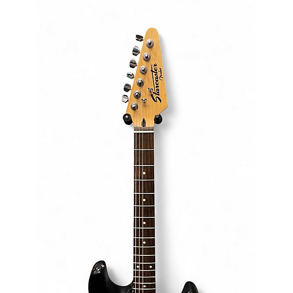 Used Starcaster by Fender Stratocaster Black Solid Body Electric Guitar