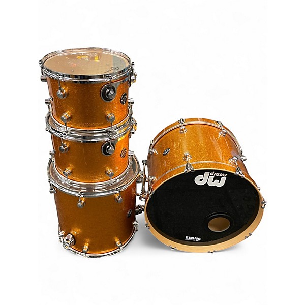Used DW 4 Piece Performance Series GOLD SPARKLE Drum Kit