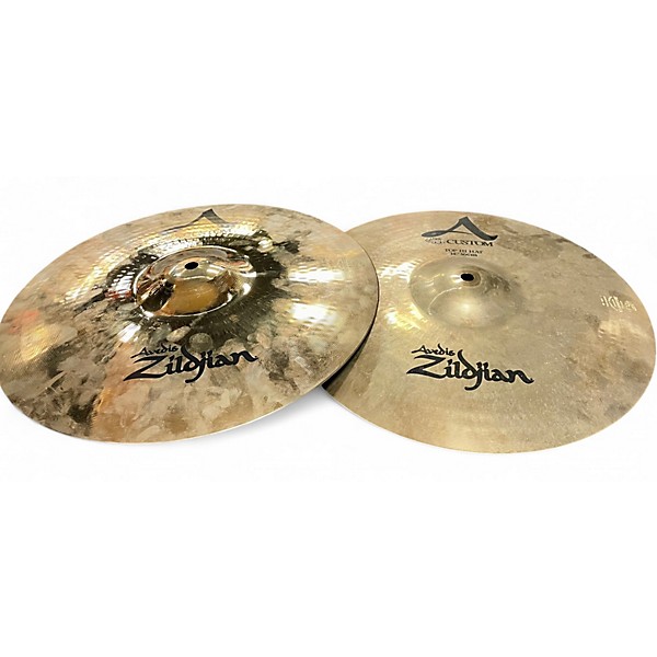 Used Zildjian 14in A Custom Hi Hat Pair Cymbal