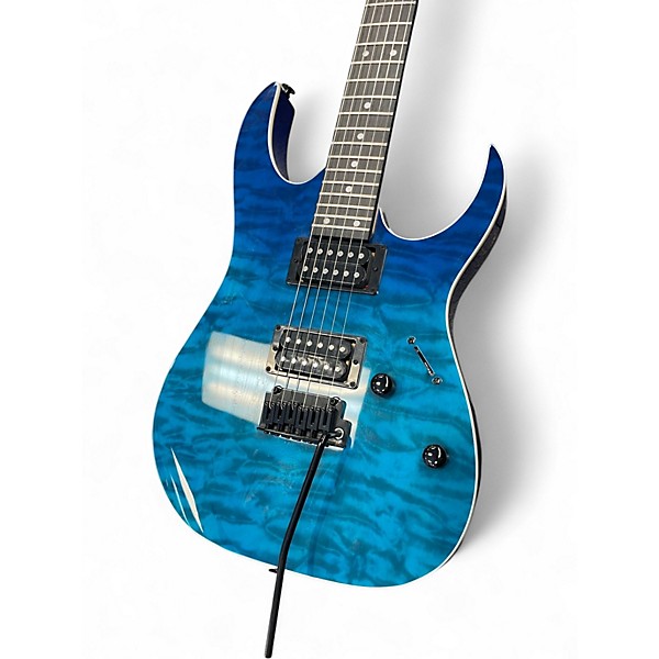 Used Ibanez GRG120QASP BLUE Solid Body Electric Guitar