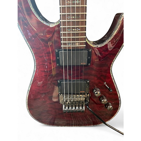 Used Schecter Guitar Research Hellraiser C1 Floyd Rose Black Cherry Solid Body Electric Guitar