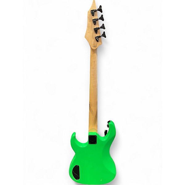 Used Dean Custom Zone 4-String Neon Green Electric Bass Guitar