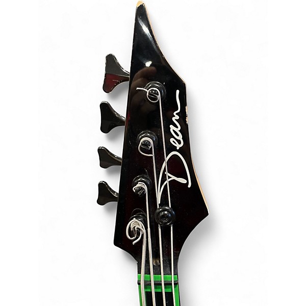 Used Dean Custom Zone 4-String Neon Green Electric Bass Guitar