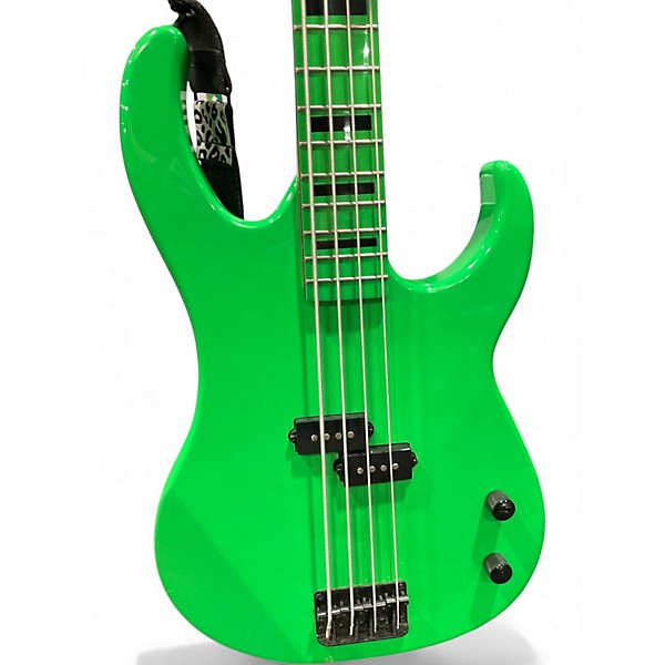 Used Dean Custom Zone 4-String Neon Green Electric Bass Guitar