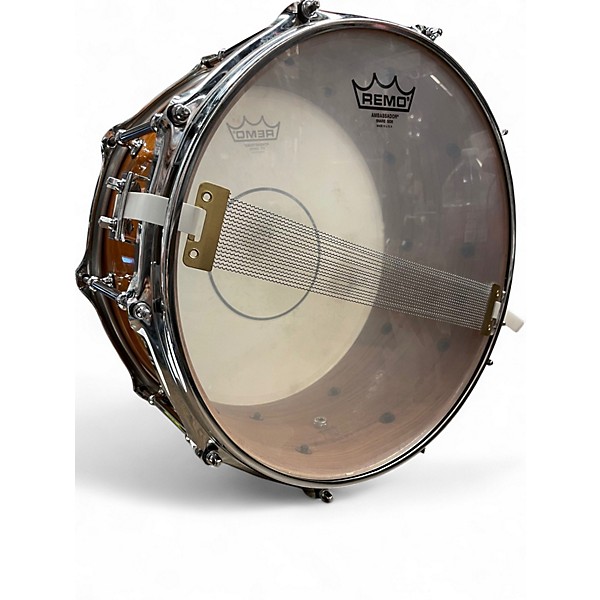 Used 2023 Pork Pie 14in 14x6.5 Bubinga Snare Lacquered Natural Drum