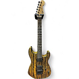 Used Charvel san dimas old yeller yellow and blk Solid Body Electric Guitar