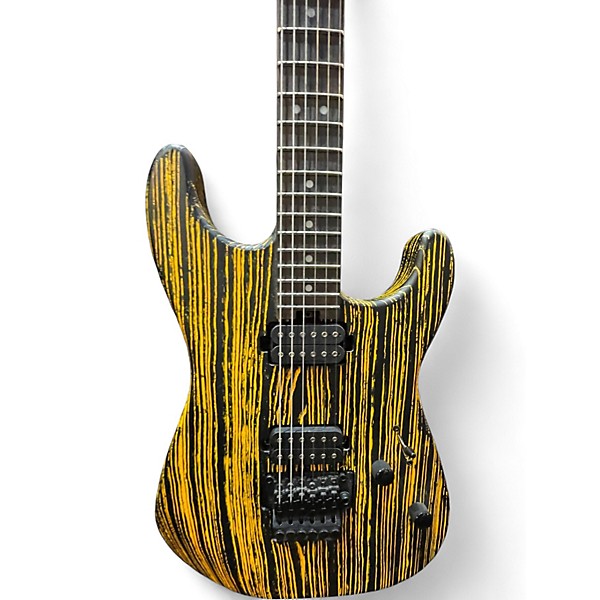 Used Charvel san dimas old yeller yellow and blk Solid Body Electric Guitar