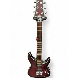Used Schecter Guitar Research C-1 Platinum FR-Sustaniac Crimson Red Burst Solid Body Electric Guitar