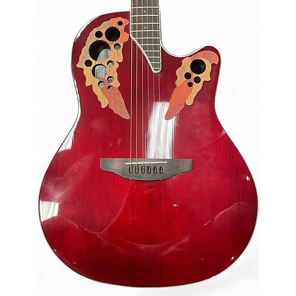Used Ovation CE48RRG RED BURST Acoustic Electric Guitar