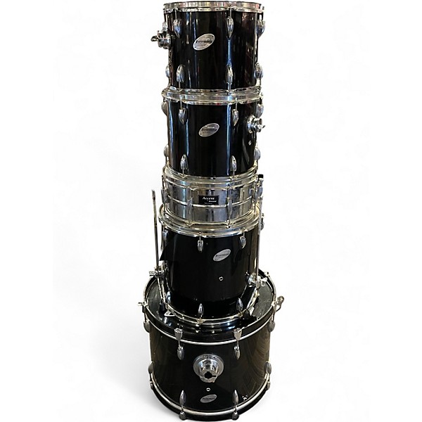 Used Ludwig 5 Piece Accent Black Drum Kit