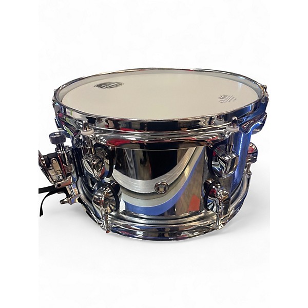 Used Mapex 10in MPX Steel Shell Side Snare Drum 10 x 5.5 WHITE Drum