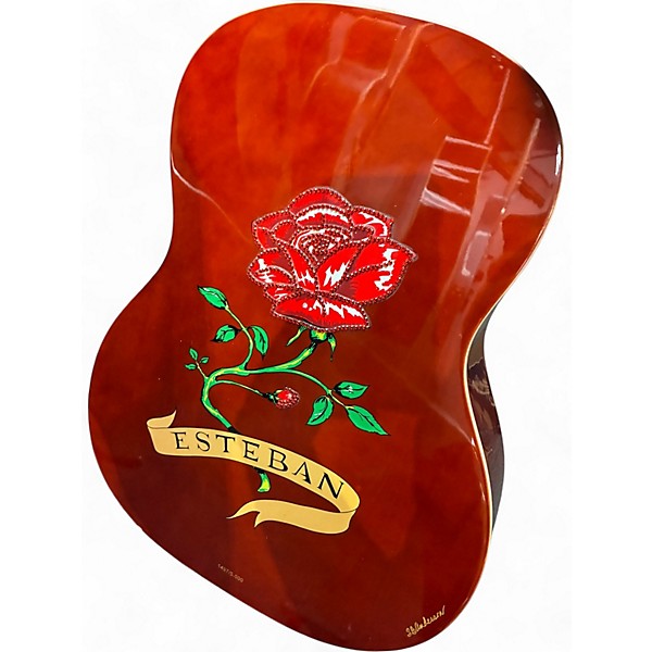 Used Esteban CRYSTAL ROSE 9TH ANNIVERSARY RED Classical Acoustic Electric Guitar