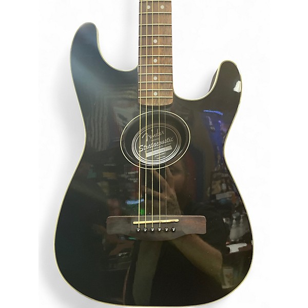 Used Fender STRATACOUSTIC Black Acoustic Guitar