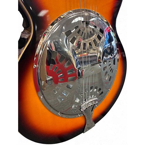 Used Zenison Steel Pan Acoustic Electric Resonator Guitar Single Cutaway 2 Tone Sunburst Acoustic Guitar