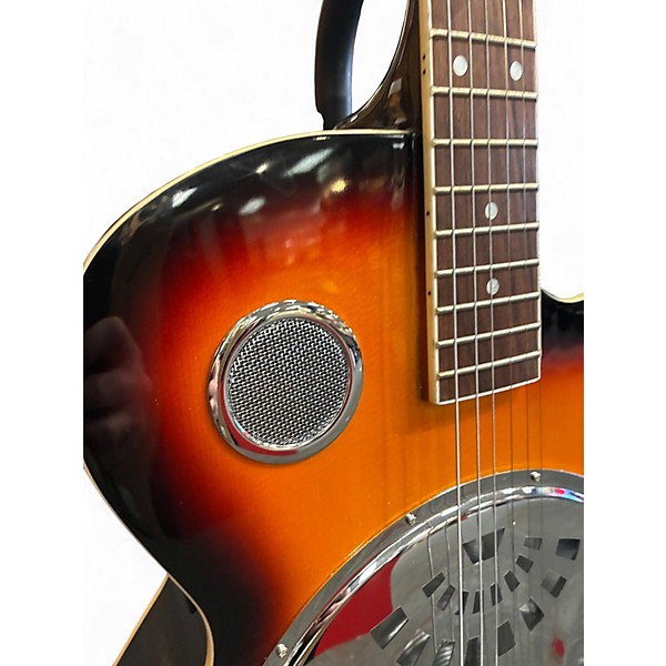 Used Zenison Steel Pan Acoustic Electric Resonator Guitar Single Cutaway 2 Tone Sunburst Acoustic Guitar