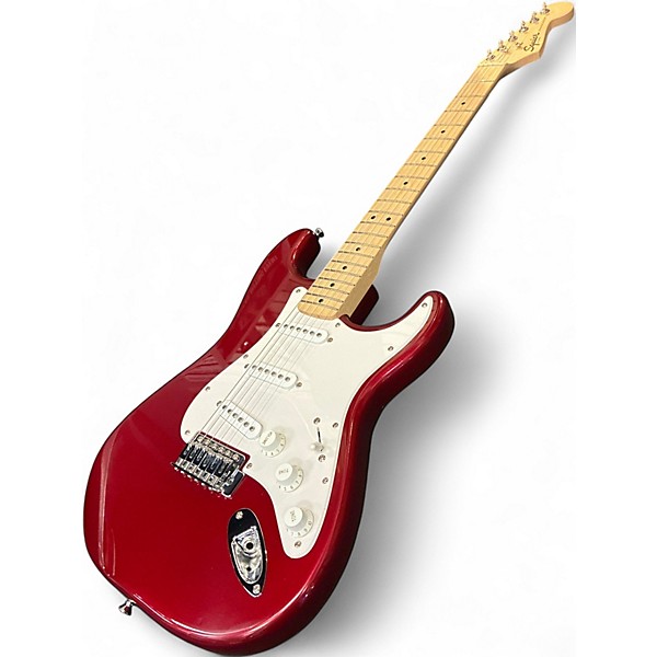 Used 2020s Squier Stratocaster Candy Apple Red Solid Body Electric Guitar