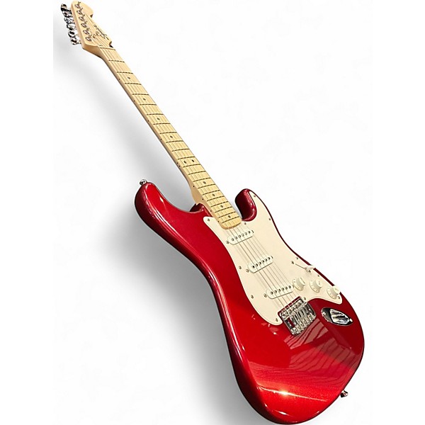 Used 2020s Squier Stratocaster Candy Apple Red Solid Body Electric Guitar