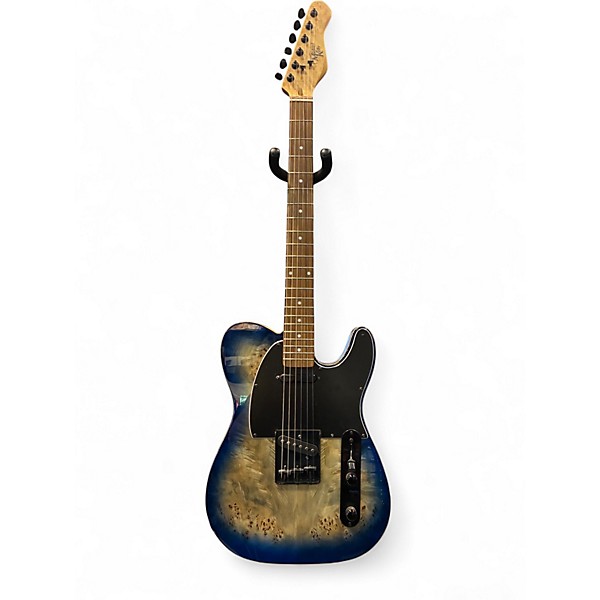 Used Michael Kelly Burl 50 Ultra Blue Burl Solid Body Electric Guitar