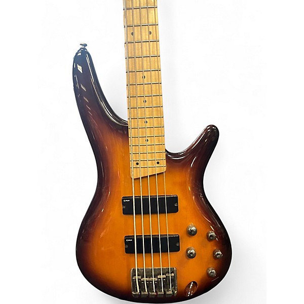 Used 2013 Ibanez SR375 5 String 2 Color Sunburst Electric Bass Guitar